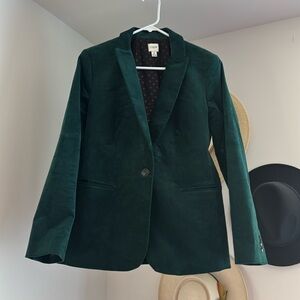 J.Crew Green Velvet Blazer